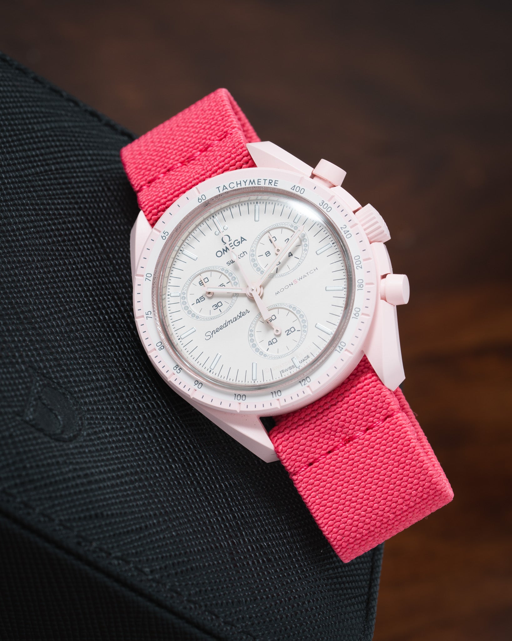 Elastic Loop Pink - Fabric Watch Strap | Delugs