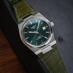 Matte Green Ischia Alligator Strap for Tissot PRX