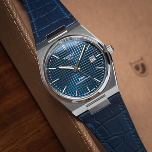 Matte Navy Alligator Strap for Tissot PRX