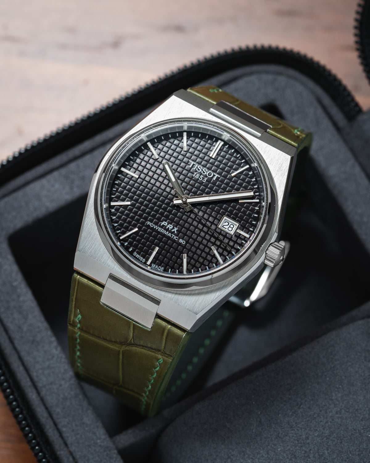 Matte Green Ischia Alligator Tissot PRX Strap