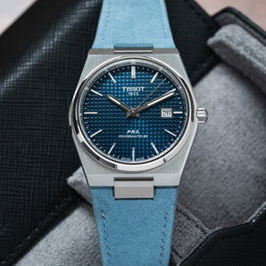 Baby Blue Alcantara Strap for Tissot PRX