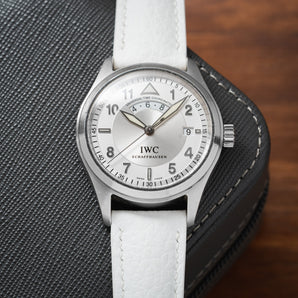 White Rubberised Leather (Togo) Signature Strap