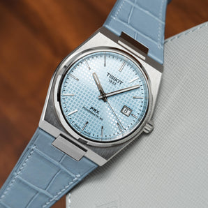 Matte Astral Blue Alligator Strap for Tissot PRX