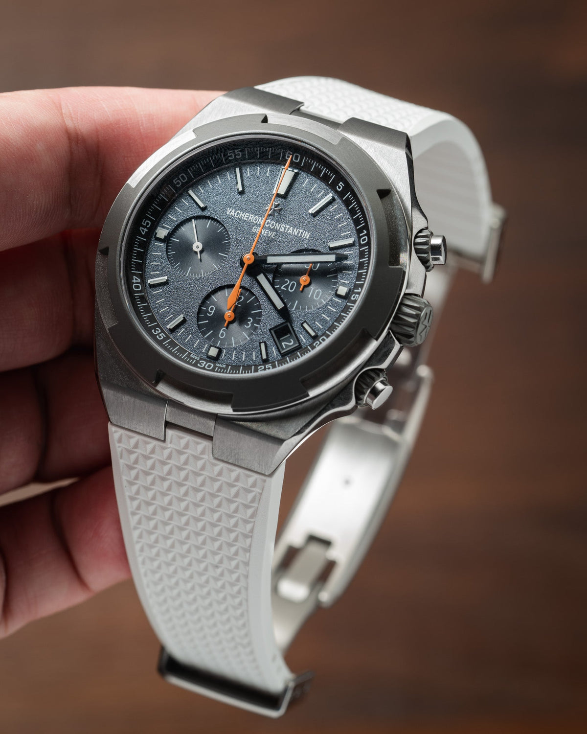 White Vacheron Constantin Overseas CTS Rubber Strap