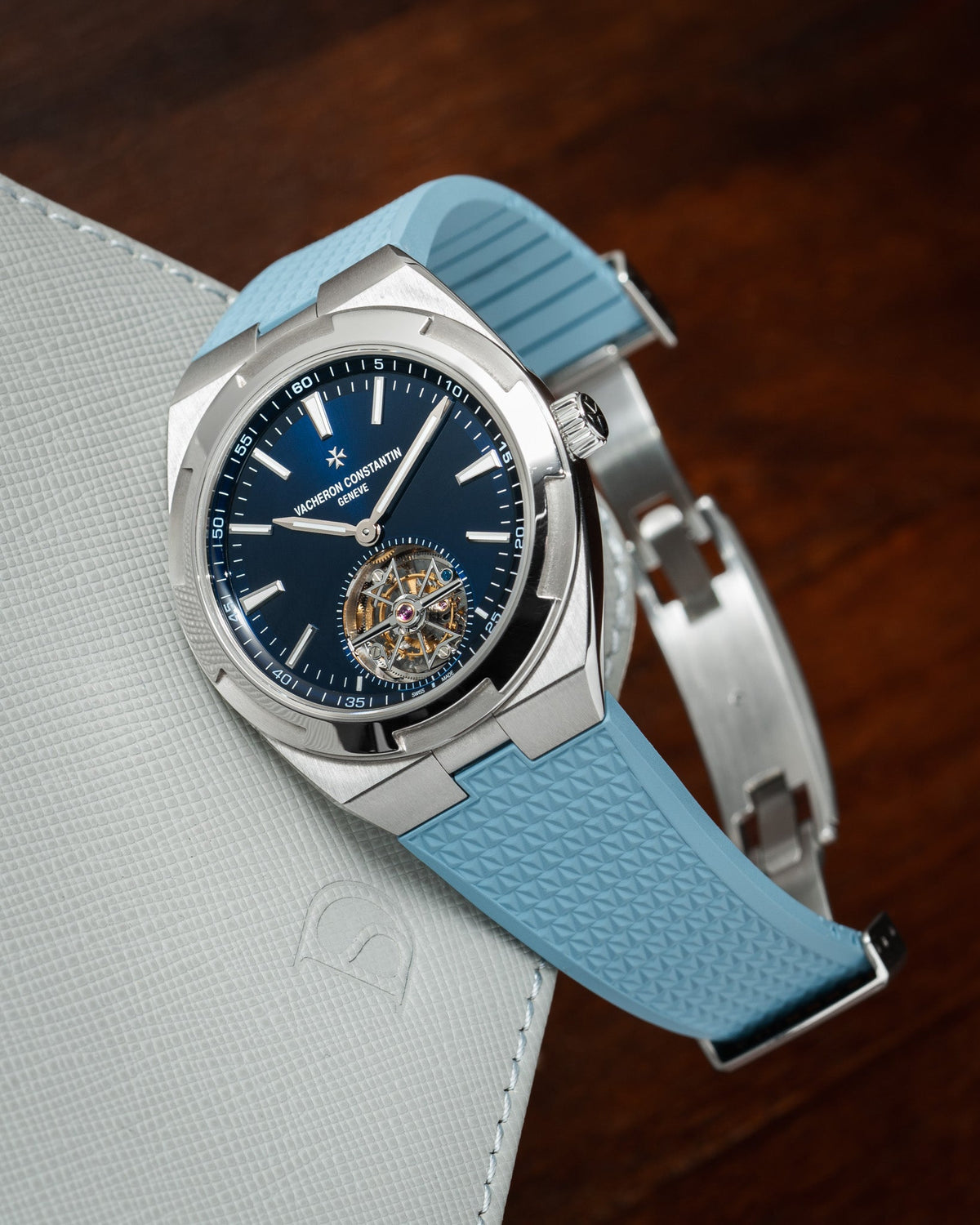 Baby Blue Vacheron Constantin Overseas CTS Rubber Strap