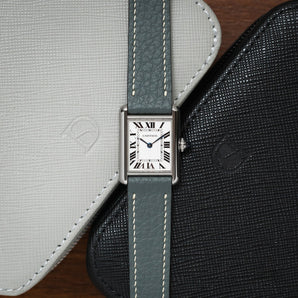 Grey Rubberised Leather (Togo) Cartier Tank Strap