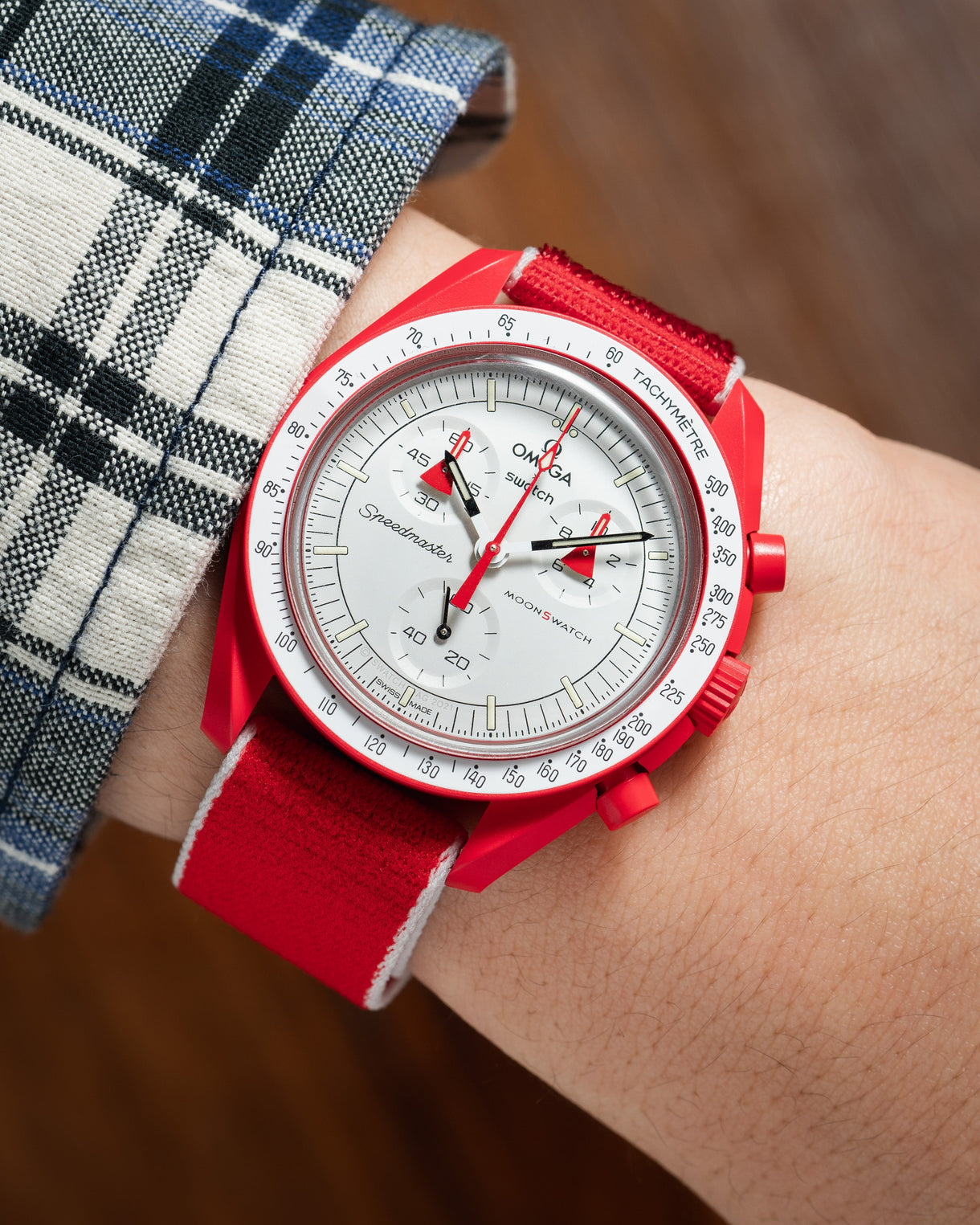 Delcro Red/White - Fabric Watch Strap | Delugs