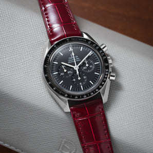 Glossy Wine Red Crocodile Signature Strap