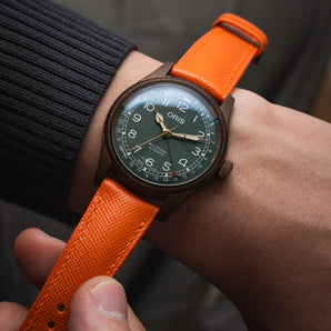 Orange Saffiano Signature Strap