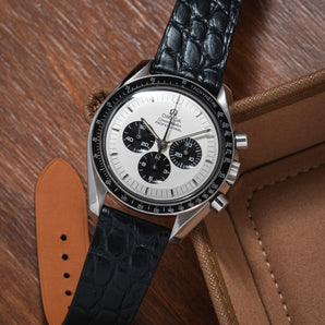 Matte Black Alligator Flank Stitchless Strap