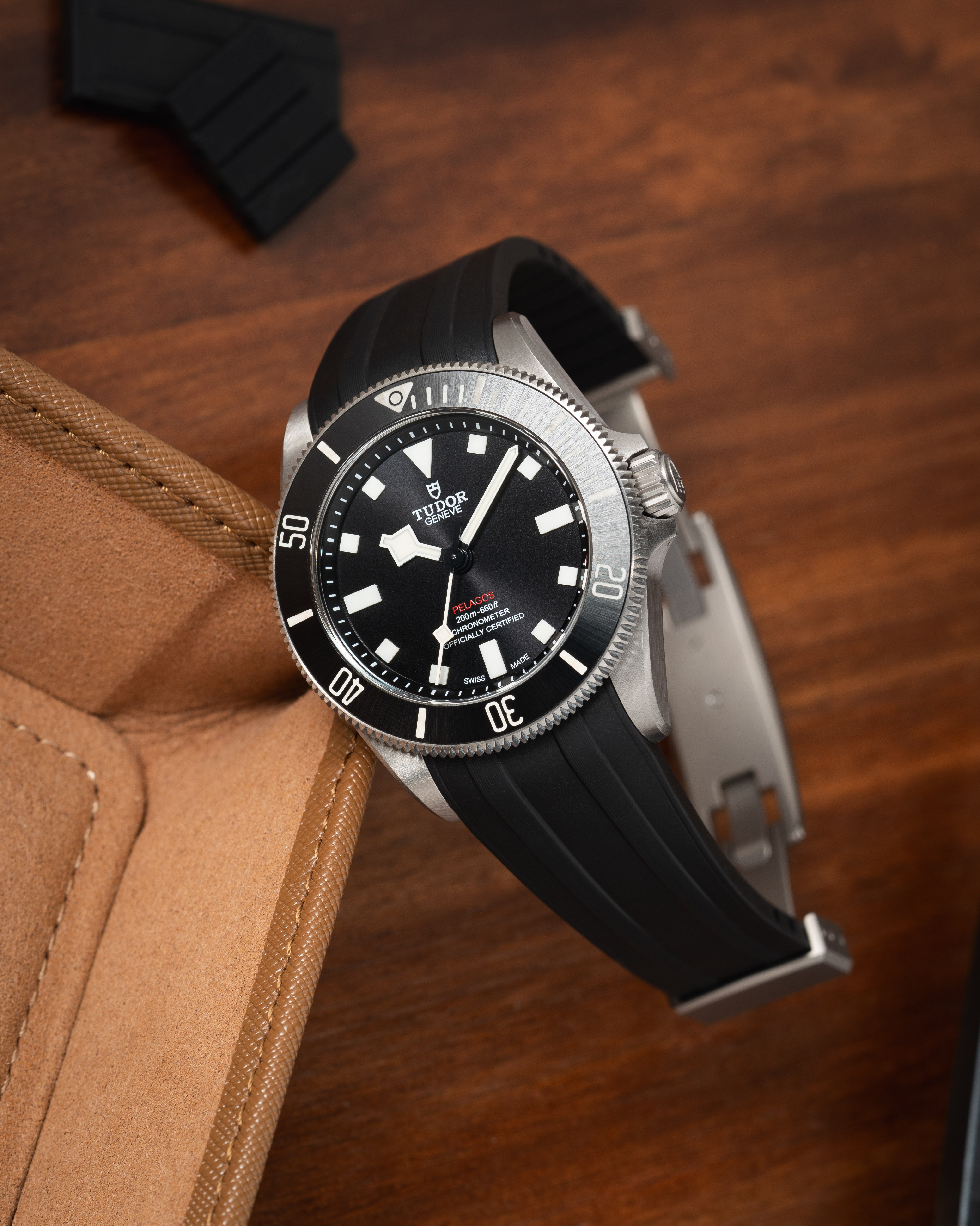 Pelagos Crafter Blue Straps Black CTS Rubber Strap For Tudor