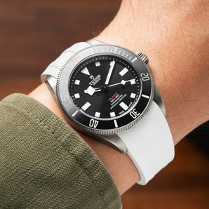 White CTS Rubber Strap for Tudor Pelagos 39