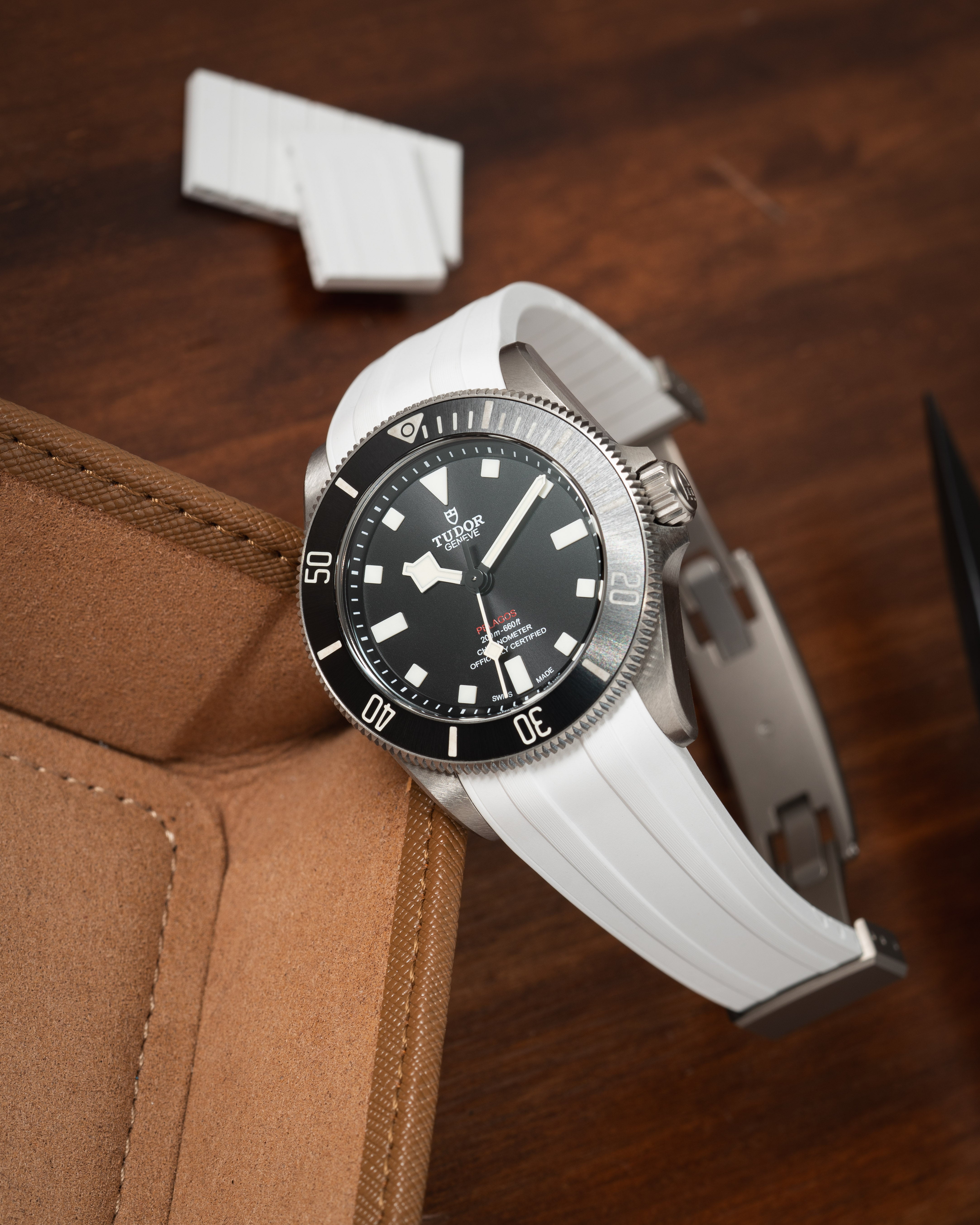 White CTS Rubber Strap for Tudor Pelagos 39 – Delugs