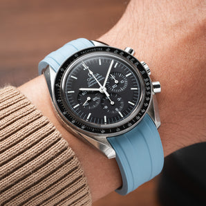 Baby Blue CTS Rubber Strap for Omega Speedmaster