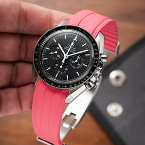 Pink CTS Rubber Strap for Omega Speedmaster