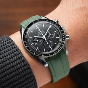 Olive Green CTS Rubber Strap for Omega Speedmaster