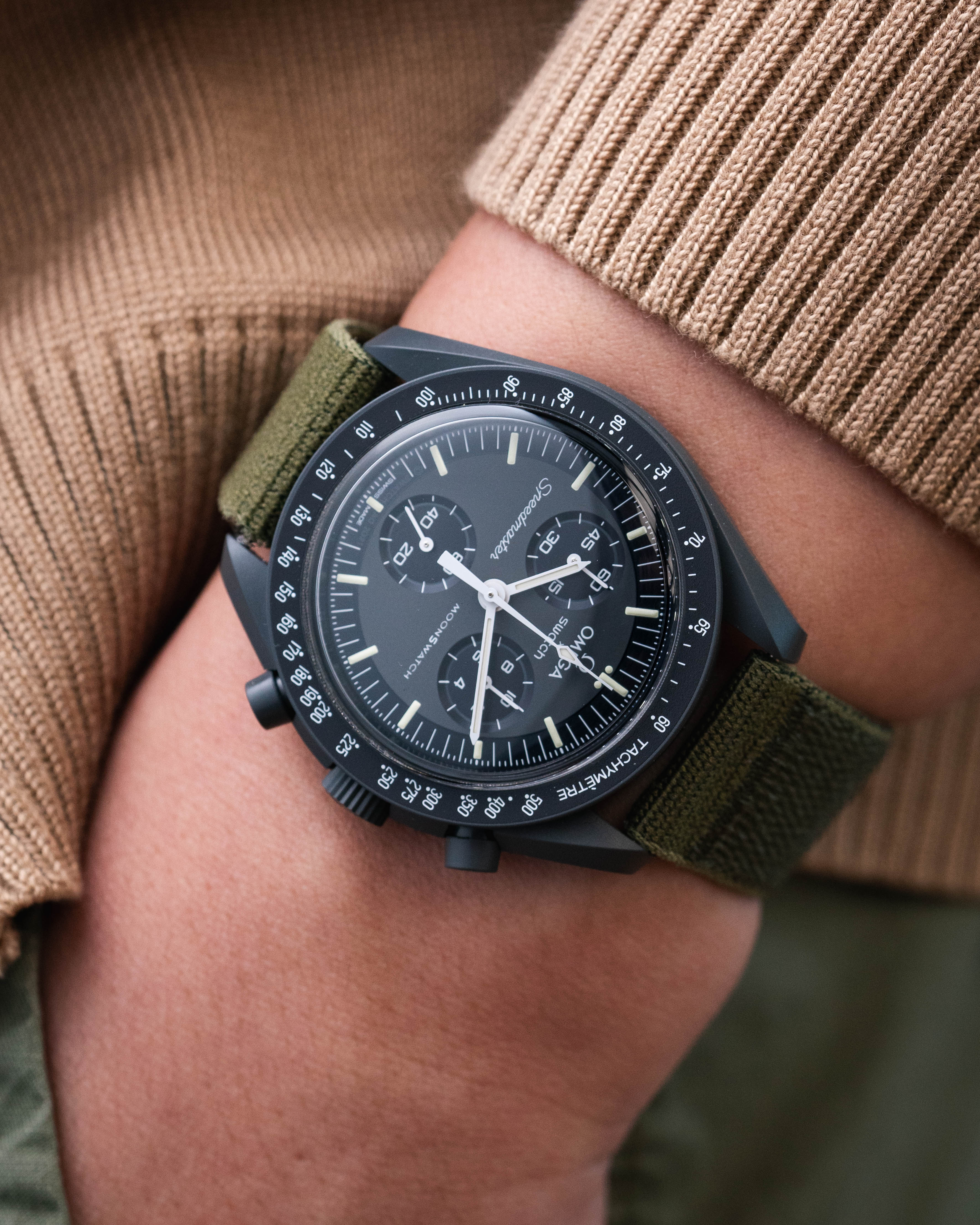 Omega Speedmaster Reduced Nato Strap Olive Delcro Olive Green