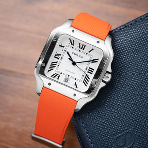 Orange Sailcloth CTS Rubber Strap for Cartier Santos de Cartier