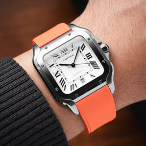 Orange CTS Rubber Strap for Cartier Santos de Cartier