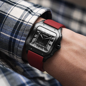 Red CTS Rubber Strap for Cartier Santos de Cartier