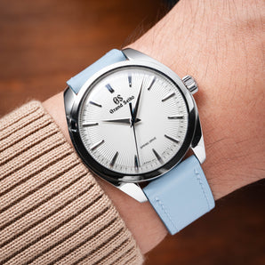 Baby Blue Rubberised Leather (Smooth) Slim Strap