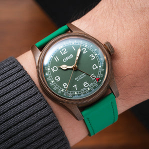 Kelly Green Rubberised Leather (Smooth) Slim Strap