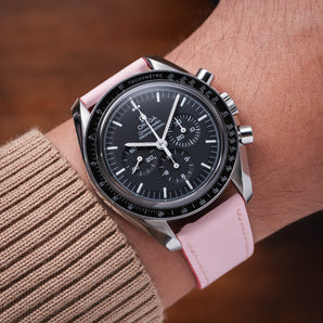 Sakura Pink Rubberised Leather (Smooth) Slim Strap