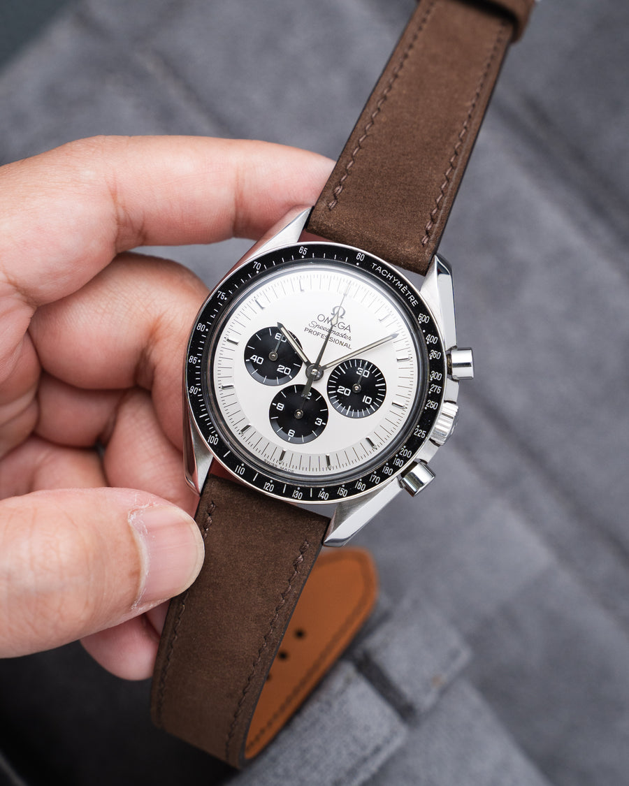 Dark Brown Nubuck Slim Strap