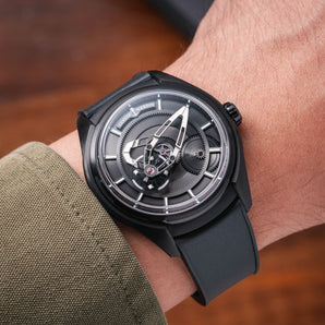 Black CTS Rubber Strap for Ulysse Nardin Freak X