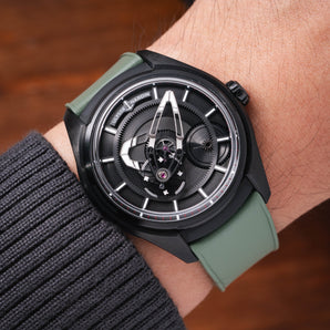 Olive Green CTS Rubber Strap for Ulysse Nardin Freak X