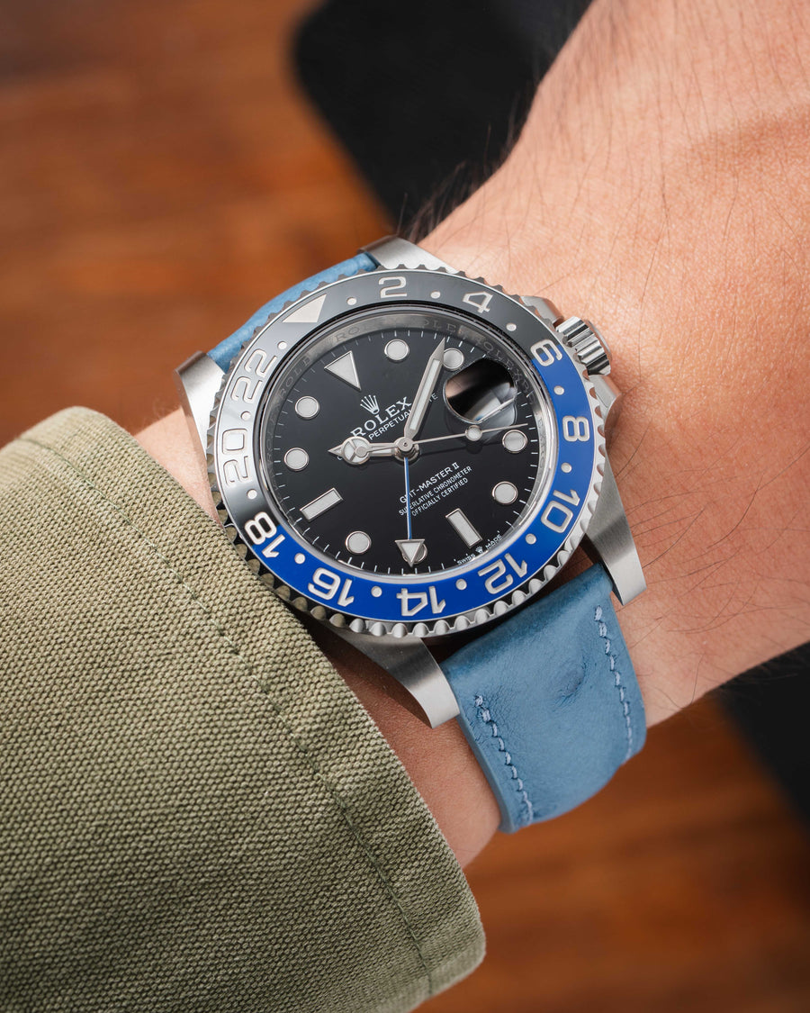 Matte Cobalt Ostrich Body Strap