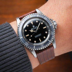 Matte Dark Brown Lizard Strap