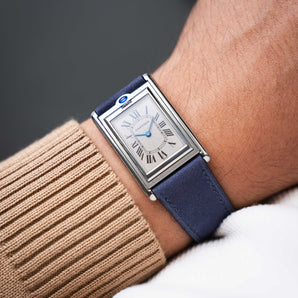 Navy Nubuck Slim Strap