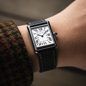 Grey Saffiano Strap for Cartier Tank