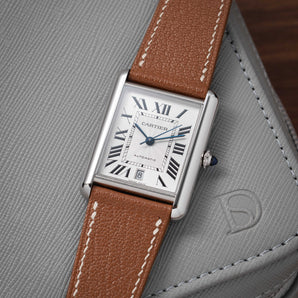Gold Chevre Strap for Cartier Tank