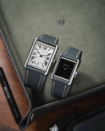 Grey Rubberised Leather (Togo) Strap for Cartier Tank