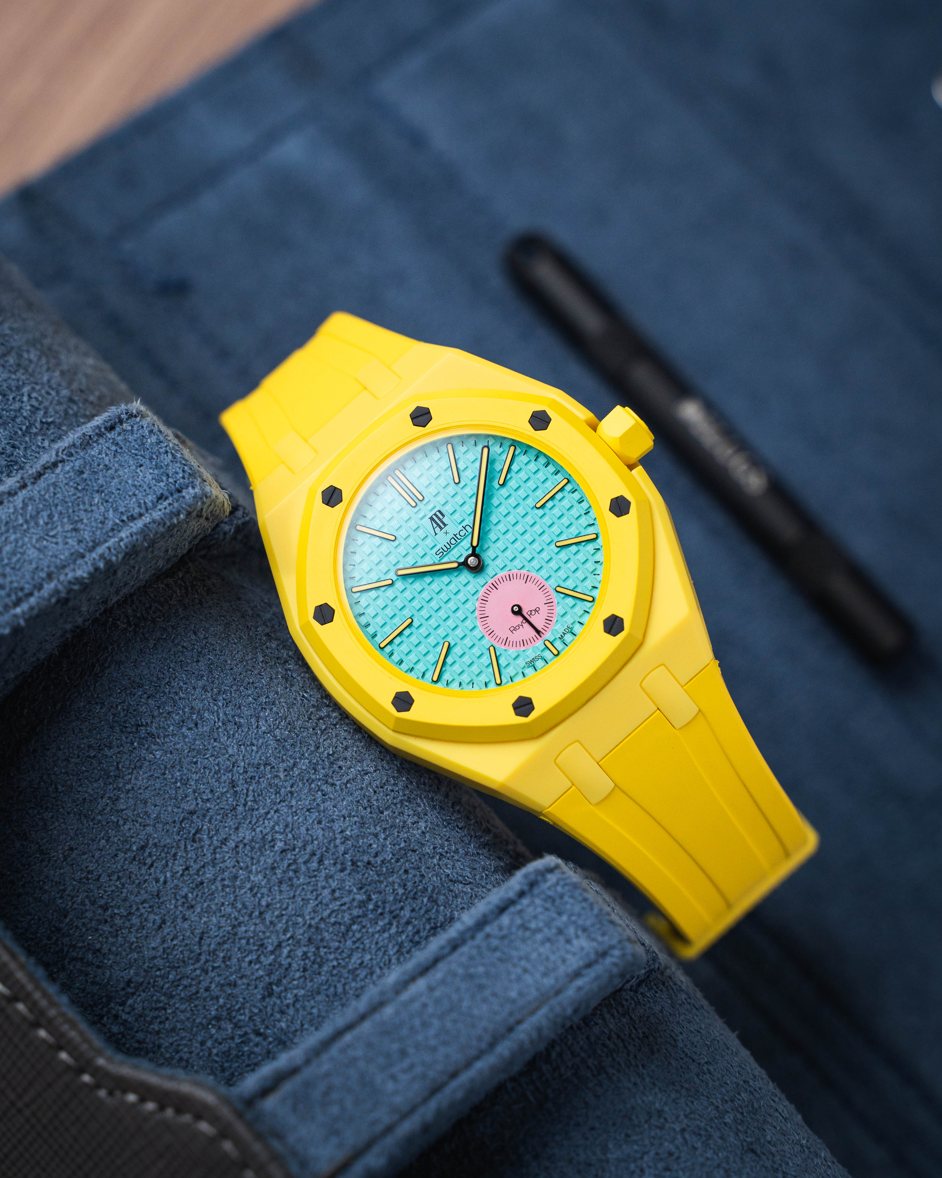 Case-Strap for the Swatch x AP Royal Pop OTG ROZ — Delugs