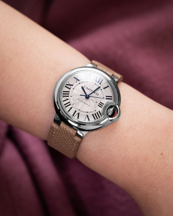 Taupe Epsom Strap for Cartier Ballon Bleu