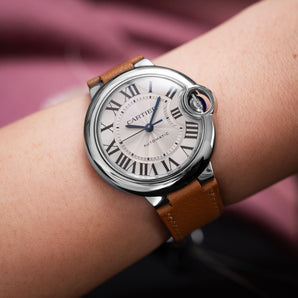 Gold Chevre Strap for Cartier Ballon Bleu