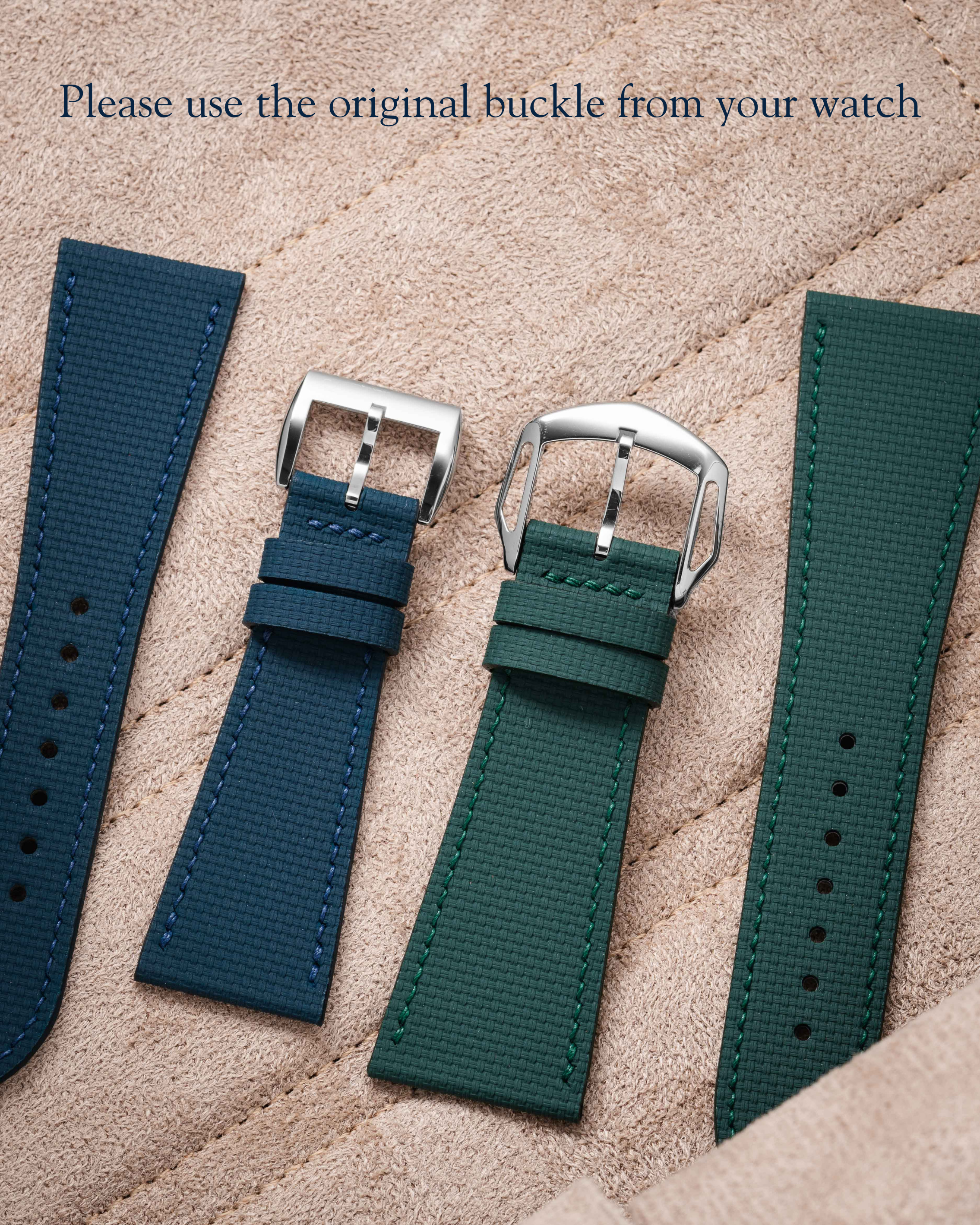 Navy Sailcloth Slim Strap for De Bethune - Handcrafted Leather Navy Sailcloth Slim Strap for De Bethune - Handcrafted Leather
