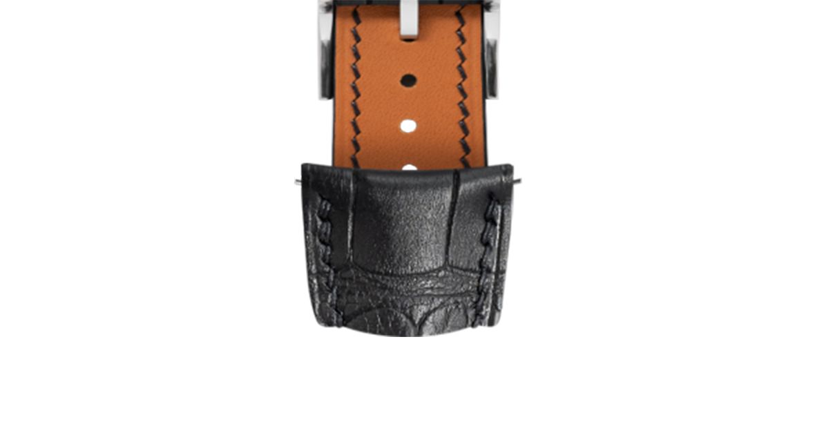 Matte Black Alligator Signature (Curved) Strap - Handcrafted