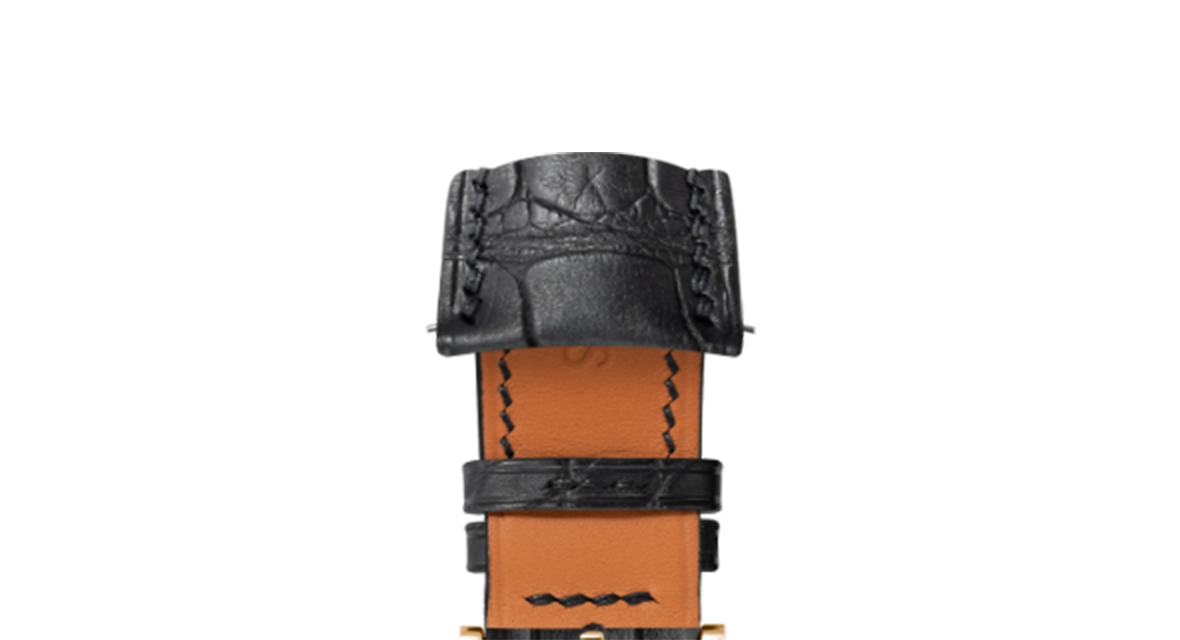 Matte Black Alligator Signature (Curved) Strap - Handcrafted