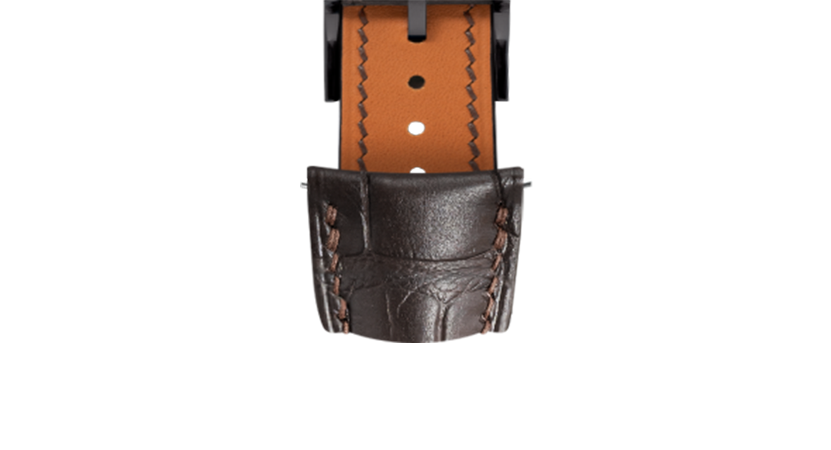 Matte Dark Brown Alligator Signature (Curved) Strap - Handcrafted