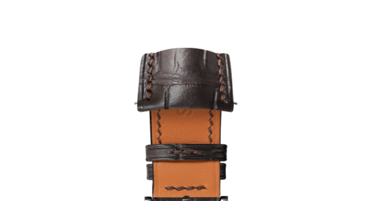 Matte Dark Brown Alligator Signature (Curved) Strap - Handcrafted