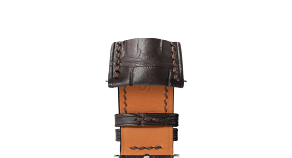 Matte Dark Brown Alligator Signature (Curved) Strap - Handcrafted