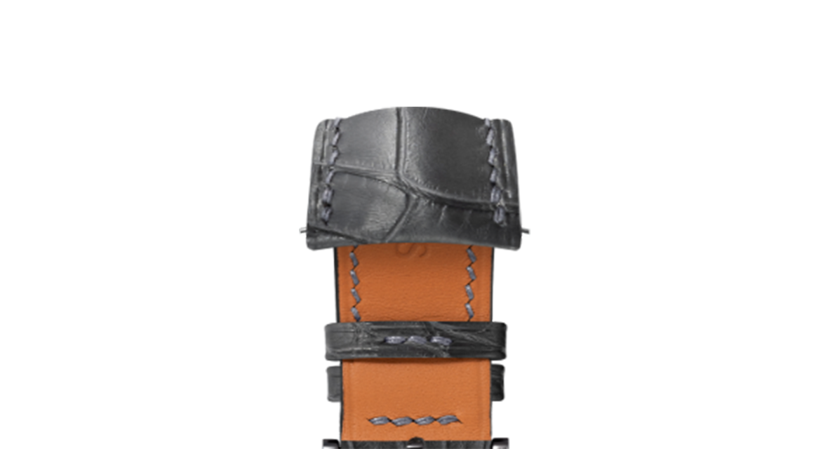 Matte Grey Storm Alligator Signature (Curved) Strap - Handcrafted