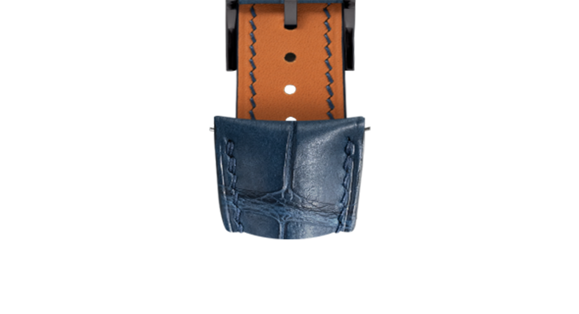 Matte Navy Alligator Signature (Curved) Strap - Handcrafted