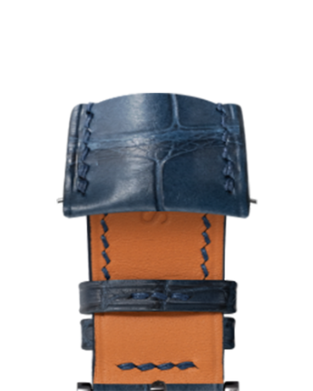 Matte Navy Alligator Signature (Curved) Strap - Handcrafted