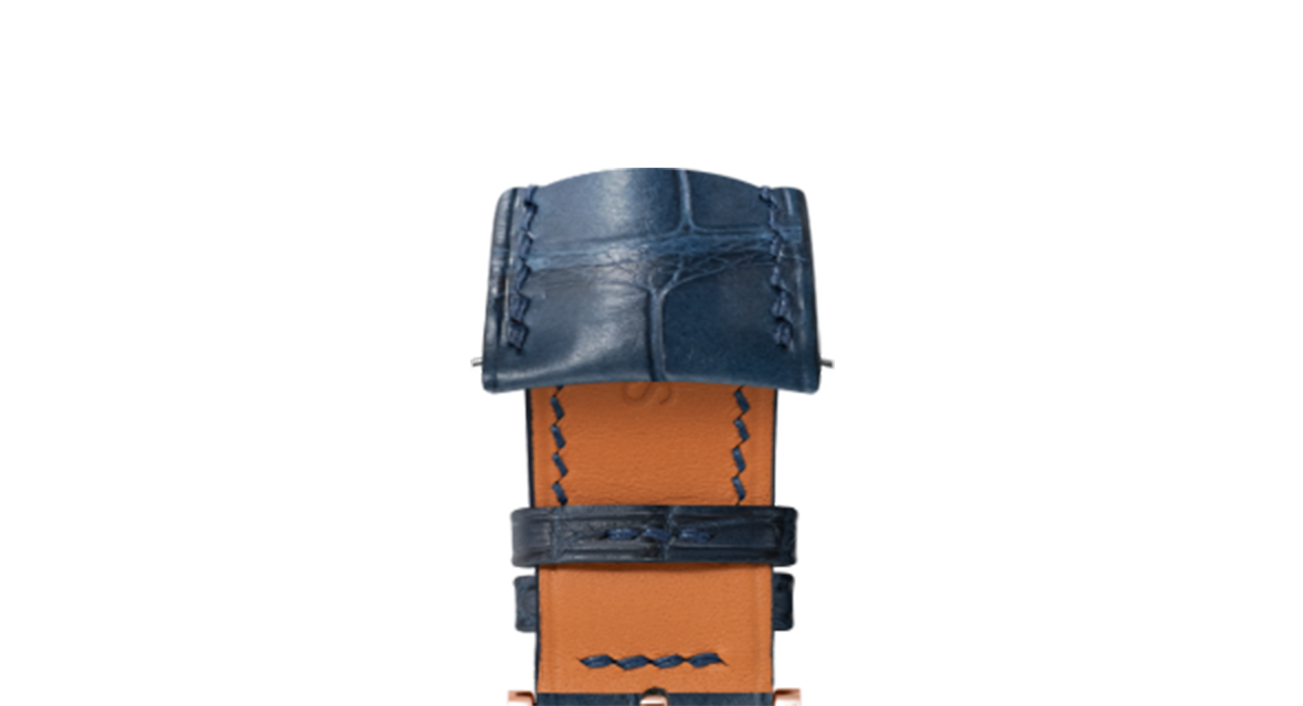 Matte Navy Alligator Signature (Curved) Strap - Handcrafted