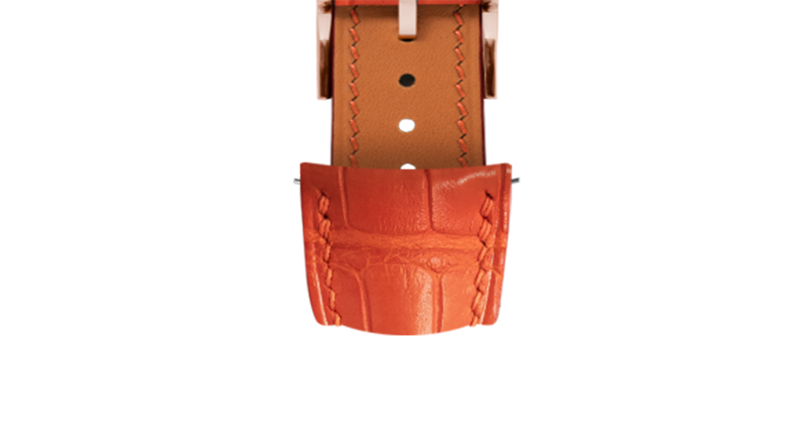 Matte Orange Alligator Signature (Curved) Strap - Handcrafted